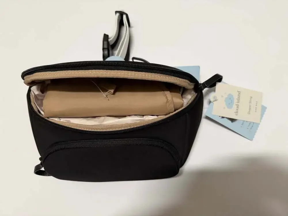 Cloud Island Diaper Sling Crossbody Diaper Bag Black w/ Changing Pad NEW